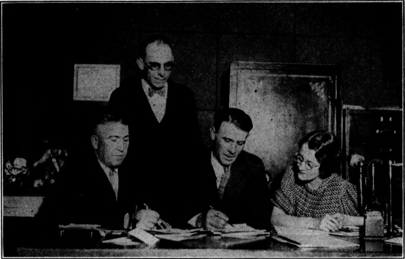 Title: Illinois Agricultural Association record (microform)
Identifier: 5060538.1931-1934
Year: 1931- December 1934 January 1931- December 1934 (Jan0s)
Authors: Illinois Agricultural Association; Illinois Agricultural Association. Record
Subjects: Agriculture
Publisher: Mendota, Ill. : The Association
Contributing Library: University of Illinois Urbana-Champaign
Digitizing Sponsor: University of Illinois Urbana-Champaign

View Book Page: Book Viewer
About This Book: Catalog Entry
View All Images: All Images From Book
Click here to view book online to see this illustration in context in a browseable online version of this book.

Text Appearing Before Image: 
I. A. A. Record—March, 1934 IS ».. ■*:. County Recorders Are 5^ . X Opposing Fee Bill Letter to Farm Bureau Presi- dents Cites Facts About Measure Opposition chiefly from county re- corders resulted in failure of the bill to permit chattel mortgages to be filed at low cost, to receive the necessary two-thirds vote in the House at Springfield on Feb. 21. County re- corders are objecting to the measure on the ground that their fees will be reduced. The following facts should be kept in mind, John C. Watson, director of taxation, stated in a recent letter to County Farm Bureau presidents: ' 1. Eighty-five counties of the state ~all those of less than 60,000 popu- lation—combine the offices of circuit clerk and recorder. If the proposed bills are enacted, all such offices will continue to collect the usual fees of the circuit clerk, both for county and for other services. : ,... > ■ S^^^ • ,2./All recorders* offices, whether combined with the office of circuit clerk or not, will continue to collect the usual fees for recording all kinds of real estate deeds, all trust deeds and mortgages securing loans on real estate, and probably most chattel mortgages involving substantial sums. ' •;• •; .■•••',• ' ' • •■ !• >■.'••' ' Bills Amended ; S. The Devine bills have been amended to provide a filing fee of 50 cents instead of 25 cents, as originally drawn, and retain the fee of 25 cents for certifying a carbon copy of the chattel mortgage, which will probably usually be requested. The combined filing and certifying fee of 75 cents will be mostly net, as indexing and other costs will be slight, and index- ing saves the cost of about ten cents per page for purchasing the usual chattel mortgage record book. Such net fees should exceed the net profits from all short form chattel mortgages for recording which fees usually vary from 75 to 90 cents. 4. Under the new banking regula- tions, it appears that, much more than in the past, credit will be secured by chattel mortgage, thus increasing the receipts of recorders' offices. 5. The cost of recording the new Federal Production Credit Association chattel mortgages, which are four- page documents, varies from $3.00 up to at least $5.00 in the various coun- ties of the State. Such fees, especial- ly on loans of small sums, are so ex- cessive as to interfere seriously with the use of such credit. . 6. About 23 states, such as Colo-
Text Appearing After Image: 
PLANNING HENDERSON COUNTY'S MEMBERSHIP DRIVE Left to rlgrhts W. A. Stevenson, general affent» Earnest D. Walker, county ad-'^"' ■ i • ' New Truck Code of S v^ Interest to Farmers It A. A. Receives Many Inquiries From Truck Owners Who Haul for Hire , ;: ^ ••;■'•■• '. .-■- r _______ '• ■'•■'■*..•■•. The I. A. A. has received a number of inquiries regarding the new truck- ing code which went into effect on Feb. 25. This Code covers the op- erator of any motor vehicle who re- ceives compensation or remuneration direct or indirectly for the transpor- tation of property of others or of his own property for sale or disposal when the principal purpose or effect of such sale or disposal is to obtain revenue by such transportation. It exempts farmers who transport their own property or produce to primary markets or their own sup- plies on return. It also exempts farmers who haul property, produce or supplies for neighboring farmers for which they do not receive com- pensation other than by the exchange of services; and the trucking opera- tions of bonafide farmers' cooperative associations to the following extent: When bonafide farmers' cooperative associations carrying on trucking op- erations in their own vehicles at cost are engaged in transporting the prop- erty or produce of such associations or of its farmer members to primary markets, or are engaged in the return transportation of supplies purchased by such associations or farmer mem- bers thereof, and are not engaged in transporting for hire or serving the general public, then such associations shall be exempt from all provisions of this Code, except: i; r \ :.. • (a) The provisions of Article IV dealing with industrial relations; ' (b) The provisions of Article V dealing with maximum hours of labor, minimum rates of pay and conditions of employment. • . , ^-^: : ,\ -What Truckmen Must Do • ;r They must register before March 27 with a registration office provided by the State Code Authority. After April 11, 1934, must carry on his vehicle the registration insignia when his certificate of registration is issued.-■■■ ■-••.■■.■:."-^--' ^'■^'^- ■•-::■:■'--: After February 25, 1934, must ob- serve maximum hours of labor, mini- mum rates of pay and other labor provisions. Must post a copy of the Code in a place where it may be easily seen and will be accessible to all employees. Must furnish all information re- garding revenues, expenses and other charges, wages, hours of labor, condi- tions of employment, number of em- ployees, and other matters relating to Code administraMon. ^ ^ Must keep himself posted on all in- t pretations, amendments and other information with regard to the Code provisions, particularly those regard- ing hours of labor and wages. Before April 11, 1934, must file a schedule of minima for rates and tar- (Continued next page, Col. 1) ■ ■'■) ■ V ■'. . ^■V';^.4". •»/ ^■•^ ;' ■ I* •>■■ »..• •-■► %•< ■..■.■•, ,v ■» ■ -

Note About Images

Please note that these images are extracted from scanned page images that may have been digitally enhanced for readability - coloration and appearance of these illustrations may not perfectly resemble the original work.