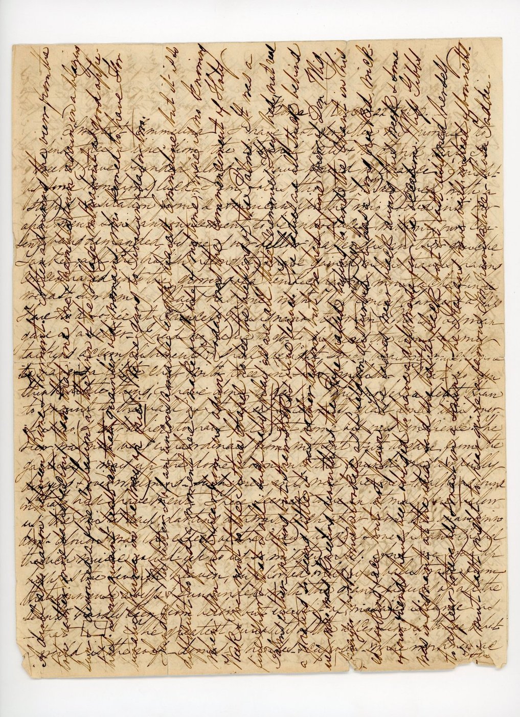Manuscript letter
Archives Number: 1011/002.001-006#003
Rome. March 22d 1836. –  
Sweetest Emmelina, I have not forgotten my promise to send thee a line from the Eternal City &amp; to think that 3 weeks have been bounded along &amp; I have found no chance I might by some wondrous luck.  I am solus, tho’ just now threatened with a stupid invitation from 2 American youths who bolted into our apartment, sans announcement, to be introduced without our consent being demanded by one of our fellow-passengers another gauche Yankee, all the polish he ought to have gained on his travels having concentrated into the growing of a terrific pair of moustaches – until we last saw him!  Mary has gone with Miss Emily Harrer &amp; a Miss Hare to a soirée at Princess Musignenas to whom Mrs Ch Lyman gave us a letter – I had no desire to go, to display the limit of my talkyns accomplishments &amp; shall delight, sweet beausmy, much more by having a little chat with the in sober English.  What do you think, little thing, I have done today.  Why no less a feat than to mount to the hall of St Peter’s.  Heartily glad am I it is over – it is no slight relief to have all that dome off ones conscience.  The view was most new extraordinary from without but to gaze from the gallery ½ way up the dome down onto the church was awfully dizzying &amp; overwhelming – such mere ants were the men walking round on that huge pavement.  There seemed to be an atmosphere below us – the misty rays darting athwart each other [??] the manikins dogs-glorious was the effect of the chaunting in some distant chapel the rich music rolled up to us – so mysterious!  And we were up high as the seventh heaven, supported only by a balustrade from that immense abyss - &amp; surrounded with the giant figures of all the saints hardly seen from below but every bit of mosaic islands as that ☐!  The greatest curiosity of the ascension is to see what a world is the roof – domes - &amp; houses - &amp; cupolas – where workmen ac [p. 2] tually live.  It is impossible to comprehend the immensity of the church while in it – but now I feel as if I had conquered St Peters’.  But you doubtless want to know what we have thought of Rome.  These few weeks have been one whirl of a delight.  I can see nothing behind me but a chaos where churches, palaces, ruins, statues, pictures, obelisks &amp; fountains are crowding upon each other in mad confusion.  Is it not enough to craze mortal brains?  In fact mine are perfectly exhausted, crushed, stupefied &amp; were it not for an occasional refreshment in the way of a drive in the country as we did today thro’ hedges all [???]y with [???]times in an air as balmy as [??] or a soothing promenade in the shady groves of the lovely Villa Borghese, or a turn on the Pincian, or a reverie in the Palace of the Caesars.  I should be fairly “done up” – with the rush of new ideas.  Yet it is a glorious thing to have such a world in your control –to say today we will stroll in the Forum or the Vatican or St Peters; to have a dozen galleries enticing you with Raphaels, Titians, &amp; Guereins &amp; study innumerable while I want to buy everything.  Then for the last week we have had such weather!  warm, almost cloudless: we have at last arrived at the acme of Harriet Sears’ envy’ to wear capes.  Is the poor girl I wonder making sail round Park St corner just now with an east wind tearing her like a saw. Ugh!  Such a mallstrom [sic] of Americans have we fallen in with: as to any other society abroad it seems quite hopeless.  There are about a dozen youths fresh from counting-houses &amp; Yankee notions prowling about who claim the priveleges [sic] of pouring in on us all times of day &amp; Miss Harbrie undertakes to fraternize the whole cortege &amp; has them hailing after her forever.  We have got much acquainted with Mrs Sidney Brooks who is looking very prettily &amp; saltily social &amp; agreeable: we have many nice parties together: we went one night to see the Vatican by Torchlight &amp; an Italian acquaintance a Mr Visconti a famous antiquarian spouted forth before every statue thereby enlight [torn] vastly – nothing could be more glorious than the effect of this [p. 3] strong light &amp; shade: if I could but enfold to you one look of the Apollo! but what is that you will say when I have the concentration of all the Adonises that ever lived or ought to have lived in the sublime May!  I would not undertake to uval him this side the water except with those of stone.  I have as yet not seen even a Lord Nelirl – all the Englishmen here seem to be of the dibrons cockney cast, riding horseback for occupation flirting eye-glasses, near-sighted or not &amp; talking in the drawling tone of the hopeful tallest &amp; eldest Mrs Inglis?  Any souvenezvors?  This Mr Visconti is quite a nice person – converses in French; most fluently, sometimes poetically &amp; often unintelligibly thereby reminding me at times of Thomas the Sage?  We got up 2 excursions with Mrs Brooks &amp; suite, consisting of her husband who is the drollest mortal, always making fun of our sentiment &amp; even hunting. Wm Payne equally amusing &amp; a Mr Jones a genteelish well-looking youth of N. York with whom I sometimes flirt when I have nothing else to do - &amp; made the tour of the Appian way with Mr Visconti as walking dictionary.  It was delightful &amp; I enjoyed it much.  Nothing has disappointed me more here than the [??]tt of Egeria – Did you not fancy it was some chasming retired spot with trees waging round – a dark, coal grotto of a rock with a bubbling sill &amp;c? whereas it is 3 brick walls with a few boughs hanging over the top a black shapeless statue at one end &amp; a little dribbling stream telling there from (how Egeria’s sandals resisted the mud I dont [sic] know!) but it is all open to glaring day &amp; an ugly common-place mineno.  What business had Basson to write such a description?  Now the Palace of the Caesars enchanted me – it is nothing but a mean, brick mass of [???] too. but so gracefully wave the green leaves over every huge wall, so luxuriantly grow the flowers &amp; such a splendid view is there from the top of what was the banquetting [sic] hall of Rome &amp; the Compagna, divers tomes, obelisks, &amp; temples, the Colosseum &amp; the green heavy plain with those exquisite purple Athenian hills making such a Claude-like distance.  I assure you the very atmosphere of Rome [??] melancholy for the first week &amp; what is sadder than stumbling day [???] day amongst ruins – but the mind has to live so fast &amp; imbibe such [p. 4] a world of reminiscence &amp; reality that it grows with what it feeds on &amp; the exhilaration overcomes the – sentimentality perhaps – at any rate I find I look daily with much less awe on the broken columns &amp; brick vaults &amp; can now [???] feel little but the picturesqueness of the ruins.  We have now nearly “used up” Rome – but it makes me crazy to think of leaving it – the feeling that I may never see it again, attaches me so strongly – terrible to think that this grand hage of one’s existence (worthy to swallow up ½ the rest) is to be sealed so quickly.  How much I love its ruins, its temples, its villas, its statues, its fountains; its beggars I can now endure as picturesque, its dirt as national &amp; its wretched ceremonies as poetical associations!  The other day, by the way, I saw a very pretty show at one of the churches where the Pope came borne in his chair of state, &amp; looking as helplessly idiotic as any superannuated old woman – followed by the train of Cardinals, fine old men – with their scarlet robes twisted up behind exactly as if they were being wrung – martial music &amp; chanting – Swiss guards in their harlequin costume, muffs &amp; halberts, smoking of the poor Pope with incense, tucking &amp; untucking, &amp; finally a procession of 12 damsels clothed in white even to their mouths like Turkish, crowns on their heads &amp; tapes in their hands, they kiss the Pope’s toe &amp; he presents each her marriage dower.  These are chosen each year.  They were quite pretty &amp; the picturesque groups, - peasants, priests, nuns, &amp; soldiers made a fine effect.  Nothing I have enjoyed more than an excursion we had a few days ago to [crossed out: Tivoli] Frascati.  All the Americans, except Mrs Mrs Fay, the Parkman’s &amp; unknown others, composed the party, amounting in all to 25!  I forgot a Salish Count, a Scotchman &amp; an Englishman.  We mounted to the top of a high hill thro’ a very romantic path covered with flowers &amp; constantly such lovely views of the Campagna on donkeys: &amp; such fun as we had with the stupidity of the little hideous beasts &amp; the urging groans of the dradas &amp; the entanglements in the bushes &amp; all the contretems of such an expedition!  The day was delicious &amp; our spirits were up to the pleasa[nt] party maik.  It reminded me so much too of Red Mountain!  [p. 1 cross] A droll association between Rome &amp; Vermont!  After admiring the view from the top rather more satisfactory than that one we scrambled down again in a blazing sun &amp; devoured a fine collation at the inn of the village with about as good appetites as our quaint feast at that quainter old womans – who seemed to have Hov lunatic purse in the way of pies!  We are going to Tivoli in a day or two. 
Sunday.  My letter is of an unconscionable length dearest Emmeline but it is so difficult to find a moment here I make full use of my time; there is no knowing  when you will hear from us again.  Today was the commencement of Holy Week &amp; we went to the Sistine Chapel to see the blessing of the Palms.  It was a fine show &amp; that is all: such baby-play as are all these ceremonies.  They had not real Palms either – nothing but straw sticks &amp; olive leaves.  The ladies are all stuck behind a grating so seeing little, it was rather tedious, but we had a fine view of Don Miguel who was kneeling devoutly as the Pope passed trying to find the chant in his prayer-book which looked as if seldom disturbed.  He has a long, peaked, wicked looking face but not plain.  The ladies wear black during this week &amp; some of our friends have been obliged to have a dress made for the occasion.  Miss Gibbs was indignant at the idea, said she hate black but at last resigned herself to appear tolerably smart in a satin!  The Italians have veils, instead of bonnetts [sic].  We went last night to hear quite a famous Improvisatrice – Rosa Taddei – [p. 2 cross] It is almost painfully exciting at first.  Subjects are given her by anyone there we several very good.  She thinks about 10 minutes, looks up from the paper with a most wild searching quite inspired expression &amp;, bustles forth with thundering intonation violent gestures &amp; often a rush of beautiful ideas – accompanied by a man or the harp.  At times she seems almost demoniacal &amp; lashes herself into a rabbia which is imparted to the audience &amp; a happy expressive brings down a thunder of applause or a sympathetic groan of ecstasy.  If the idea is lost or is slow in striking her mind she stamps her foot bites almost her hand &amp; seems nearly convulsed with the distress – catches it in a moment or sinks at once from all this terrific animation into perfect repose like a musical box in the midst of a tune.  I can easily imagine one to go crazy at such a moment!  I could understand little but Mary said there were some truly poetical points full of genius.  She is not handsome but has a most intellectual Sybelline expression which is worth more for such a trade.  She ranks very high here.  It makes me weary to think how terribly quick her mind must act at the inspired moment &amp; what a world of general knowledge she must have to strike out so many original &amp; fine ideas from any subject given her.  Amongst the interesting Americans here is Mrs Bethune  It is perfectly ludicrous to see what a “gathering” Rome can show.  Some we shall meet against Naples &amp; others thank our stars are going North after this week.  Today the first rainy one for nearly a month carried us home so forcibly – It was [p. 3 cross] like some of our quiet, dark, rainy, Sunday afternoons &amp; Tom said we could almost see the gutter pouring from Mr Winthrop’s corner &amp; Frank Gray going by!  What a shame we shant be here next winter with the Ticknors!  I wonder if the sweet bear isn’t this moment talking wisdom with the bright haired Tom or consolatory sentiment with Signor Stivoli – or – more personal sentiment with --------- Max!!  Or yawning at the window over the wooden perambulations of the Gary – or – thinking if she shall run over to talk about the wanderers with Mrs Dutton -  If you are going please give her my very best love &amp; tell Mr. D. I would send him a rose from the thousand on every bush if there was but a railroad across the Atlantic.  I cant [sic] bear to say good bye but it is ever so late &amp; tomorrow I have got to see tip so many palaces - &amp; churches - &amp;c.  What a sad praise on all your bridal festivities must have made the death Mrs Mason!  The Sears’ attempts at enlivening a Boston winter are nipped in the bud.  Perhaps Harriet envies us more than ever but for her consolation there is little gaiety enough here except for two hours once a week when the Borghese grounds are crowded with a [??] of gay equipages.  Good night.  
Do write a sketch to me of the panorama of Beacon St promenades “lovers &amp; countrymen.”  Yrs with a kiss  
Fanny  
What a letter!  it is as long as Mr Gannetts sermons or modern dresses.
Keywords: correspondence; frances elizabeth (appleton) longfellow; emmeline (austin) wadsworth; travel; italy; rome; Correspondence (1011/002); (LONG-SeriesName); Letters from Frances Longfellow (1011/002.001); (LONG-SubseriesName); 1836 (1011/002.001-006); (LONG-FileUnitName)